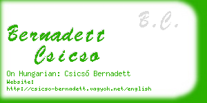 bernadett csicso business card